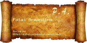 Patai Armandina névjegykártya